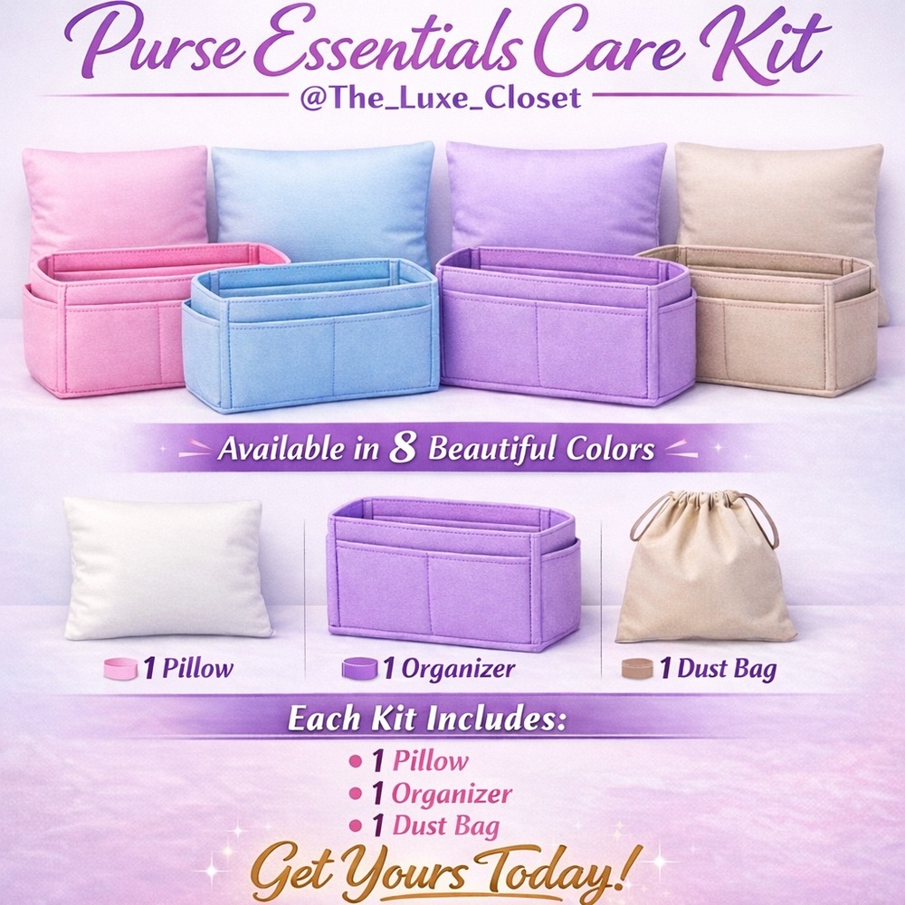 Purse Pillow, Organizer, Dust Bag Bundle (3 piece) Purse Essentials